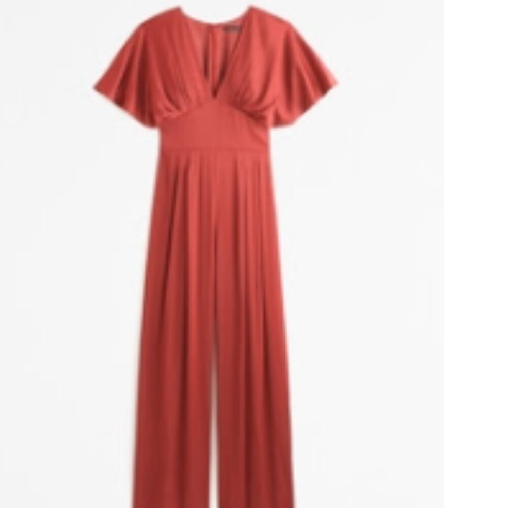 Angel Sleeve Satin Jumpsuit NWT